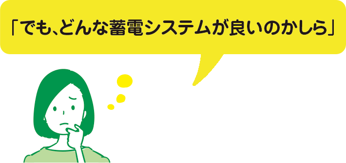 「でも、どんな蓄電システムが良いのかしら」